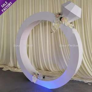 Sinoperfect Wholesale Wedding White New Arrival Circle Round Acrylic <b>Backdrop</b> for Event Decor - Product Image 1