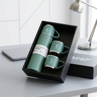 Mug isotherme portable en acier inoxydable 304 à double paroi de 500 ml avec 2 tasses supplémentaires – Coffret cadeau d'affaires pour thé et eau