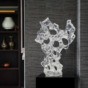Escultura de Resina Transparente con Diseño de Piedra Taihu, Adorno para Sala de Estar, Entrada, Hotel, Club, Casa Modelo, Decoración Suave, Pieza de Arte Abstracto - Product Image 2