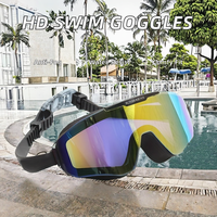 Gafas de Natación JUNHAIINS Personalizadas HD Ajustables Antivaho con Protección UV Ecológicas para Adultos y Niños con Marco Grande e Impermeables