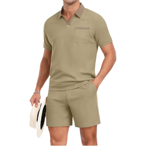 Ensemble de survêtement décontracté pour homme, mode printemps-automne, respirant, tricoté, avec sweat à capuche zippé et pantalon de jogging, motif camouflage - Product Image 1