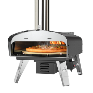 Forno per <span class=keywords><strong>Pizza</strong></span> con Base Rotante e Doppia Alimentazione, Mini Forno per <span class=keywords><strong>Pizza</strong></span> da Esterno per Cucina da Giardino - Product Image 2