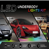 Nouvelle génération 12V IP67 étanche RGBIC LED Kit de lumières de dessous de caisse 4 pièces cadre en aluminium pour EcoSport nouveau modèle
