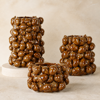 Vase en céramique marron, décoratif en forme de gland 3D, pour la décoration d'automne à la maison