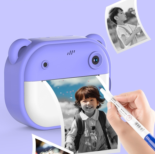 Instant Camera Printer Y600 Photo Printing Video Record 2400W 1300Mah Thermal Wireless Sticker Label Kids Camera Printer