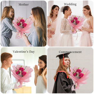 Ramo de Flores de Ganchillo Hecho a Mano, Rosa de Ganchillo, Girasol, Tulipán, para Regalo de Maestra - Product Image 4