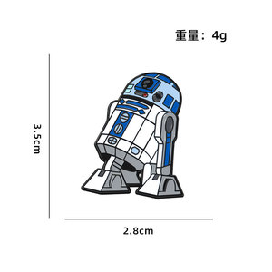 Badge créatif en alliage de zinc émaillé à effet goutte d'huile, série Star Wars, vaisseau spatial, thème science-fiction, objet de collection - Product Image 1