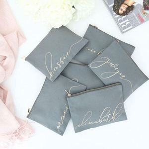 Bolsa de cosméticos de maquillaje de Material de algodón ligero con logotipo personalizado de alta calidad con cremallera - Product Image 3