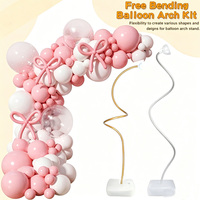 Kit de support autoportant réglable pour arche de guirlande de ballons, colonne pour décoration de fête au sol, anniversaire, mariage, doré