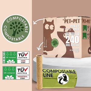 Meilleures fournitures pour animaux de compagnie, sacs à crottes de chien personnalisés, 100% compostables à domicile, conformes aux normes ASTMD6400 et EN13432 - Product Image 2