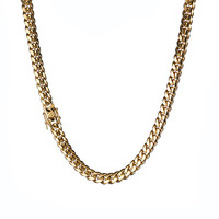 Collier tendance pour homme en acier inoxydable, plaqué or 18 carats, chaîne cubaine cryptée en titane, 6-22mm de large, accessoire tendance