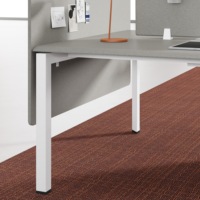 Postazione di Lavoro Moderna per 4 Persone, Scrivania Modulare Ergonomica in MDF con Rivestimento in Polvere Ecologico, Gestione Cavi e Partizioni per Ufficio