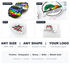 Autocollant en vinyle découpé sur mesure, imperméable, emballage de marque, étiquettes holographiques métalliques, logo d'entreprise, ISO9001 - Product Image 5