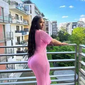 Elegant Slim Knitted Long Dress Women's Letter Single Breasted Short Sleeved Designer <b>Vintage</b> Knitting Dresses - Product Image 3