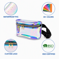 Sac banane personnalisé, sac de ceinture, sac banane en PVC holographique, sac de hanche, sac banane, fabrication sur mesure, vente en gros, usine