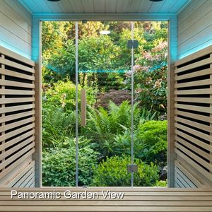 Sauna Rústica para Exteriores con Estufa de Leña, Kit de Chimenea y Ventana Panorámica para Instalación en Jardín o Patio Trasero - Product Image 6