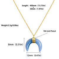 Collier imperméable en cristal de pierre de naissance avec pendentif lune bohème en ivoire, idéal pour les bijoux quotidiens des femmes