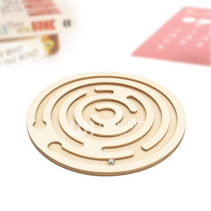 Jeu de labyrinthe en bois, jouet d'entraînement à l'équilibre circulaire, jouet éducatif Montessori, <span class=keywords><strong>casse</strong></span>-<span class=keywords><strong>tête</strong></span>, puzzle de planche à billes en acier - Product Image 2