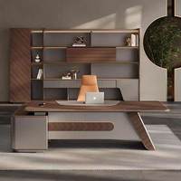 Bureau de direction de luxe en forme de L, finition brillante, durable, écologique, anti-rayures, convertible, en MDF E1