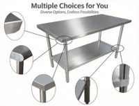 Table de travail en acier inoxydable 430 robuste et personnalisable avec roulettes et pare-éclaboussures pour cuisine commerciale – Vente chaude usine à prix réduit