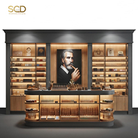Ensemble de présentoirs à cigares personnalisés pour toute la boutique, éclairage LED, humidificateur à cigares, armoire murale, comptoir de présentation pour boutique de tabac