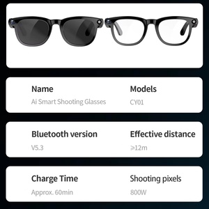 Lunettes de soleil intelligentes CY01AI 2025 avec caméra 8MP 4K, transfert Bluetooth, appels téléphoniques en temps réel, lecture de musique, réduction du bruit ENC - Product Image 6