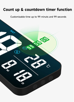 Jam dinding layar LED HD, untuk dekorasi ruang tamu, Desktop dan dinding dengan 2 Alarm kendali jarak jauh