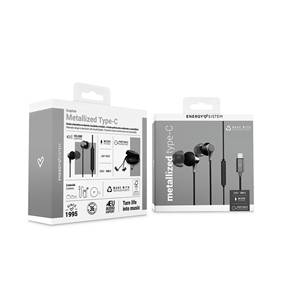 Écouteurs de type C métallisés (connexion Type-C, microphone, contrôle du volume, aluminium, plastique recyclé) - Product Image 6