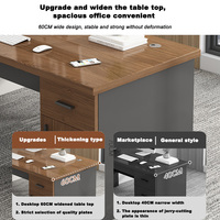 Table de bureau de direction en bois personnalisable avec table d'appoint et tiroir Table d'ordinateur pliable, portable et réglable