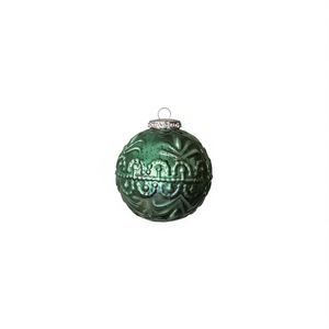 Adorno Navideño de Cristal D0100HR5IB2, Bola Redonda con Relieve Clásico, Decoración Colgante para Árbol de Navidad, para Fiestas - Product Image 1