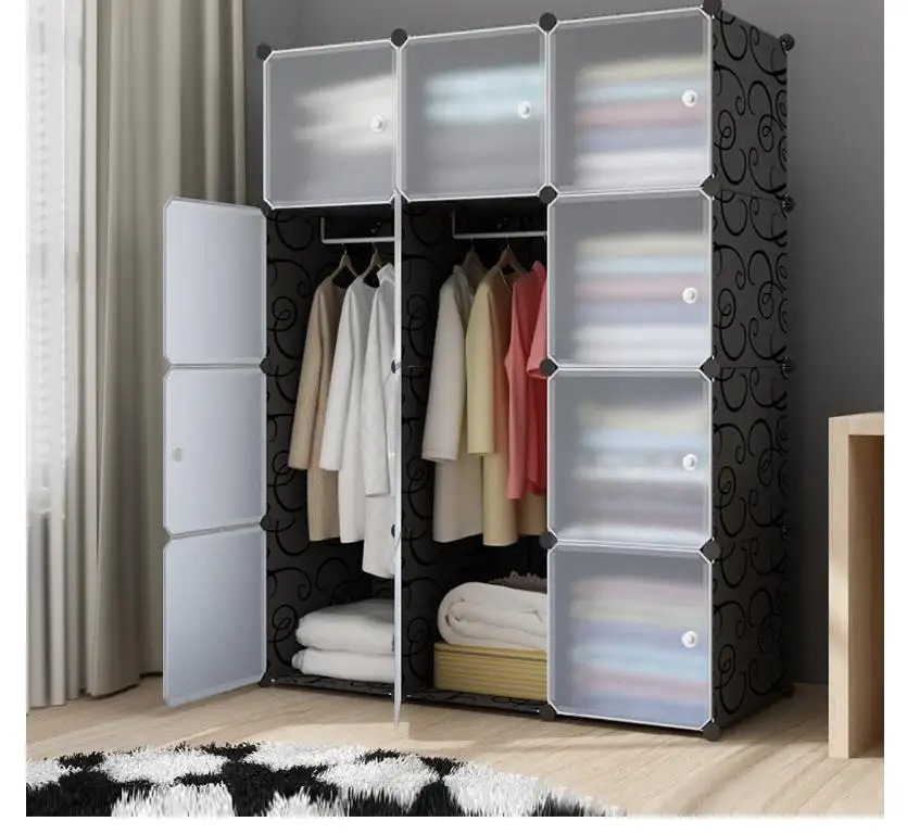 Nieuwe Modulaire Kubus Plastic Opvouwbare Opbergkast Kast Slaapkamer Kids Kast Draagbare Garderobe