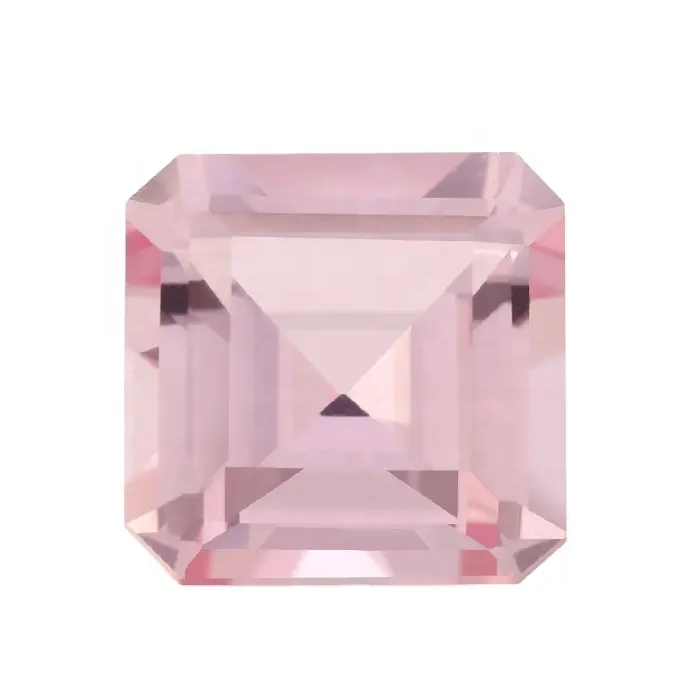 Morganite Pink Sapphire Synthetic Corundum Square Cut Loose Gemstone