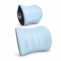 Kit de coussins de soutien lombaire et appui-tête universels bleu clair pour voiture, en mousse à mémoire de forme, ultra-doux et ferme, pour véhicule
