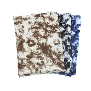 Yeni düz saten kravat boya soyut baskılı kumaş dış ticaret klasik patlama giyim polyester opak şifon