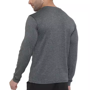 <span class=keywords><strong>DDP</strong></span> envío nuevo estilo moda hombres gimnasio camisa manga larga cuello redondo poliéster Spandex secado rápido impreso venta al por mayor gimnasio camisas 2025 - Product Image 6