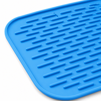 Tapis de séchage rectangulaire en silicone pour comptoir de cuisine, 21x15,5 cm, résistant à la chaleur, antidérapant et lavable