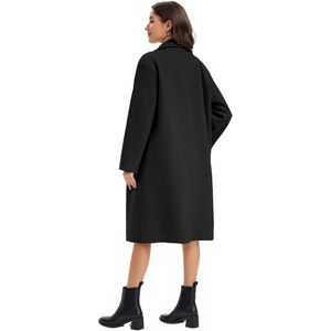 Abrigo Largo de Lana para Mujer FOXA, con Solapa de Muesca y Doble Abotonadura, Chaqueta Cálida para Otoño e Invierno - Product Image 5