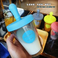 Gobelet à paille double couche en plastique écologique, sûr pour les étudiants, grande capacité, pour boire directement le thé au lait, idéal pour la rentrée scolaire