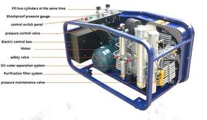 300Bar tüplü dalış hava kompresörü dalış tankları ve Paintball tabancaları için yağsız - Product Image 2