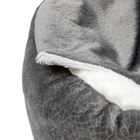 DO Kreatives, modisches achteckiges Käfig-Haustierbett aus weichem, bequemem Plüschstoff in Muschelform mit Litschi-Muster für Hunde & Katzen