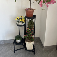 Vente en gros 5 niveaux coin métal Art décor écologique fleur présentoir étagère pour la maison et le jardin