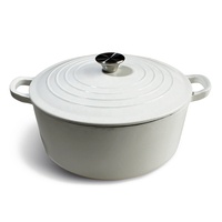 Casserole ronde classique en fonte émaillée, ustensiles de cuisine adaptés aux cuisinières à Induction, cuisinière électrique