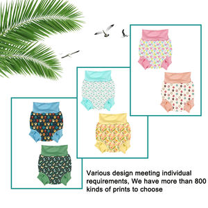 Natucare BSCI <span class=keywords><strong>Couche</strong></span> de bain réutilisable pour bébé et enfant, imperméable, pour <span class=keywords><strong>piscine</strong></span>, en tissu, imprimé tendance, avec boutons-pression pour ajuster la <span class=keywords><strong>taille</strong></span> - Product Image 2