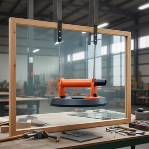 Ventosa de vidrio de alta resistencia de 8 pulgadas, capacidad de carga de 615 lb, herramienta elevadora industrial para transporte de paneles de vidrio y madera, mango de acero, manual. - Product Image 2