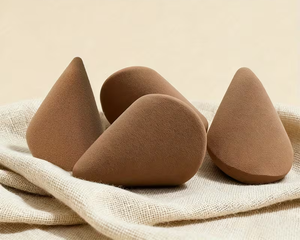 Nuove Spugne per <span class=keywords><strong>Trucco</strong></span> Morbide Lavabili Marroni con Etichetta Privata, Logo Personalizzato, per <span class=keywords><strong>Fondotinta</strong></span>, Senza Lattice - Product Image 4