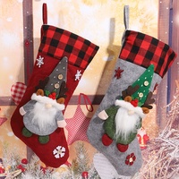 Christmas Decoration Supplies Cute Cartoon Design Gift Bag Sets Santa Decoration Knit Christmas Socks for Kids
