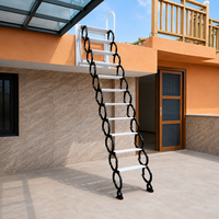 Escalier de pavillon mural pour usage extérieur et escalier de grenier pliable, adaptés aux villas résidentielles et aux immeubles d'appartements