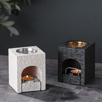 Brûleur d'huile aromatique en ciment inoxydable, porte-bougie chauffe-plat, diffuseur d'encens, lampe chauffante, chauffe-cire, Yoge