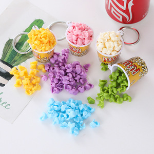 Offre Spéciale drôle Mini nourriture porte-clés en plastique résine Miniature fausse Simulation nourriture tasse pop-corn porte-clés pour cinéma activité cadeau - Product Image 6