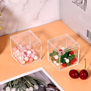 Factory Mini <b>Square</b> Flower Acrylic Candy Cube Box Clear Injection Technics For Candies And Bread - Product Image 3